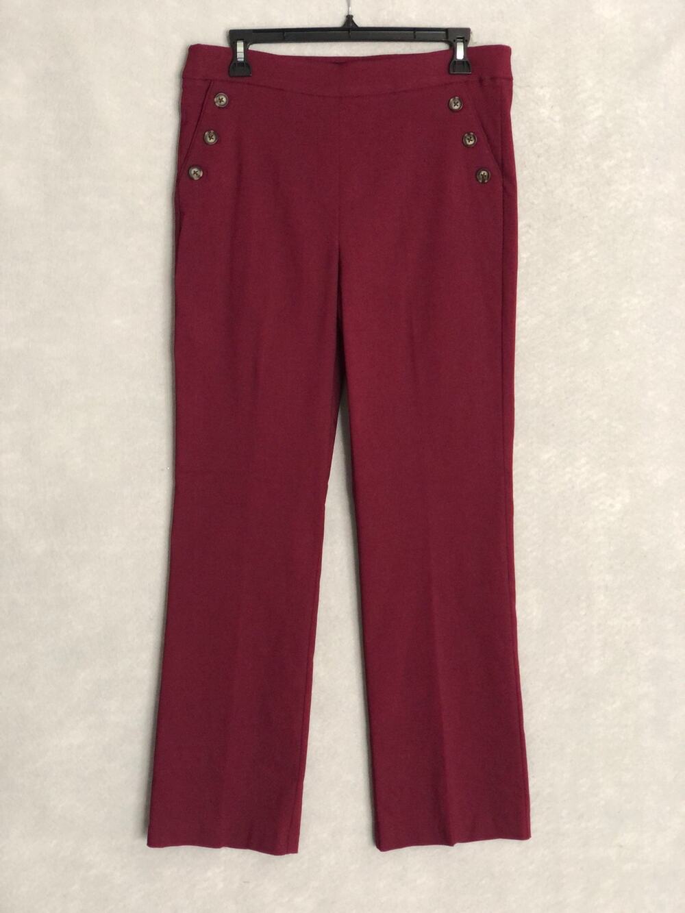 Counterparts Mid-Rise Boot Cut Pants Burgundy Women's XL NEW